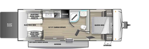 2022 FOREST RIVER SHOCKWAVE 24RQMX, , floor-plans-day image number 0